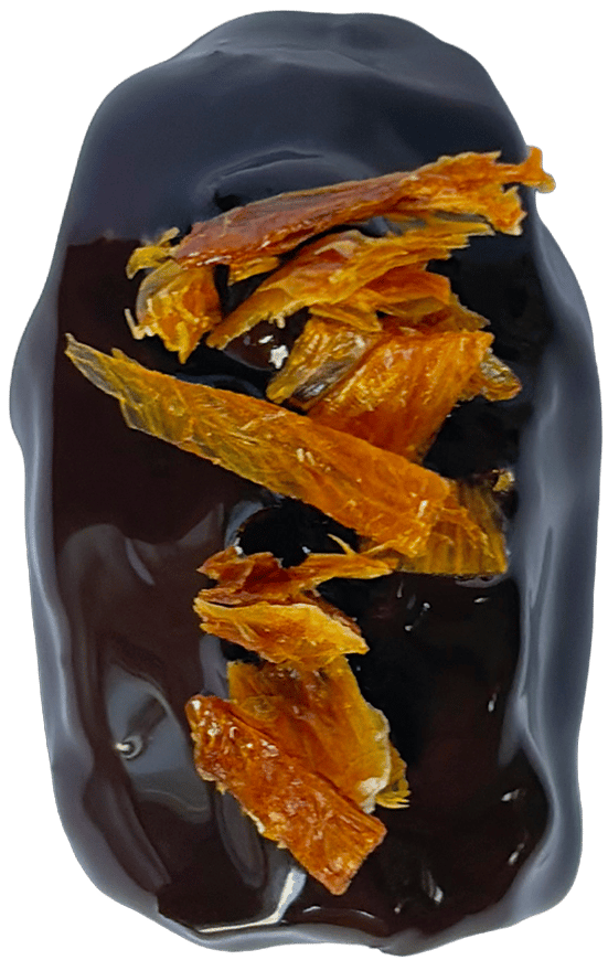 Dátil medjool con relleno de café y cubierto con chocolate